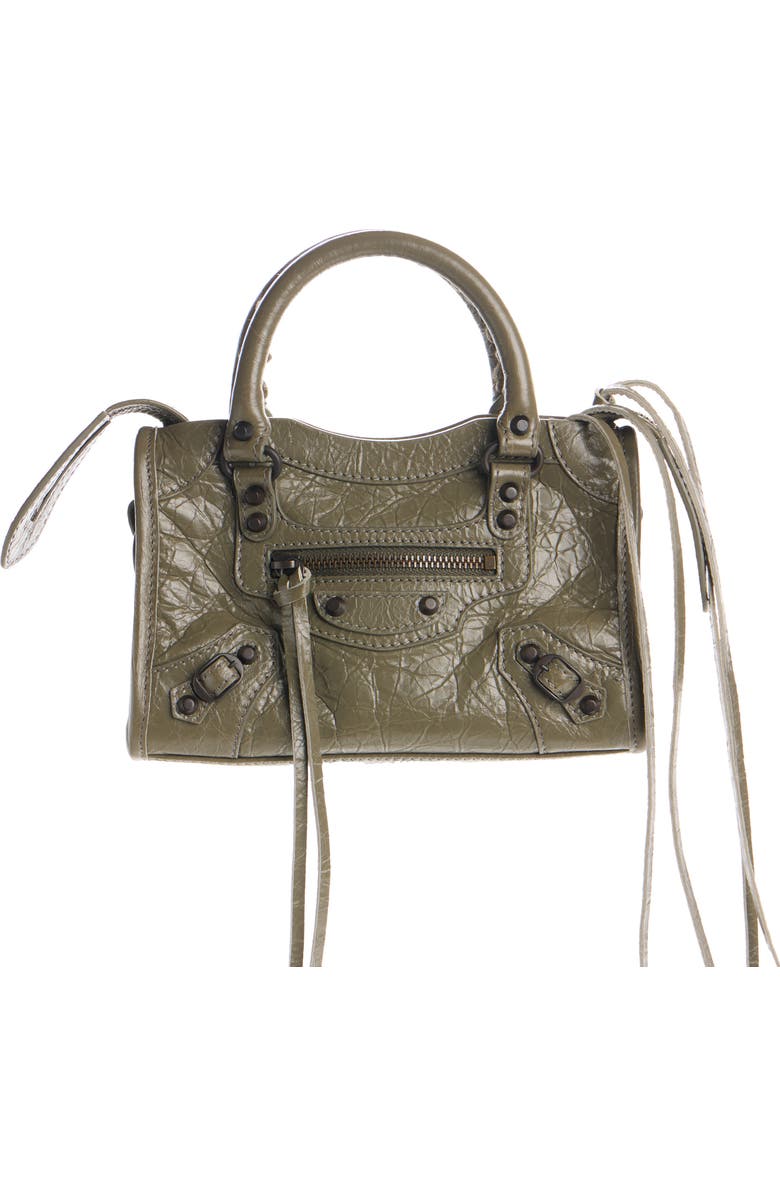 Balenciaga Small Le City Leather Satchel, Main, color, 3258 Army Green
