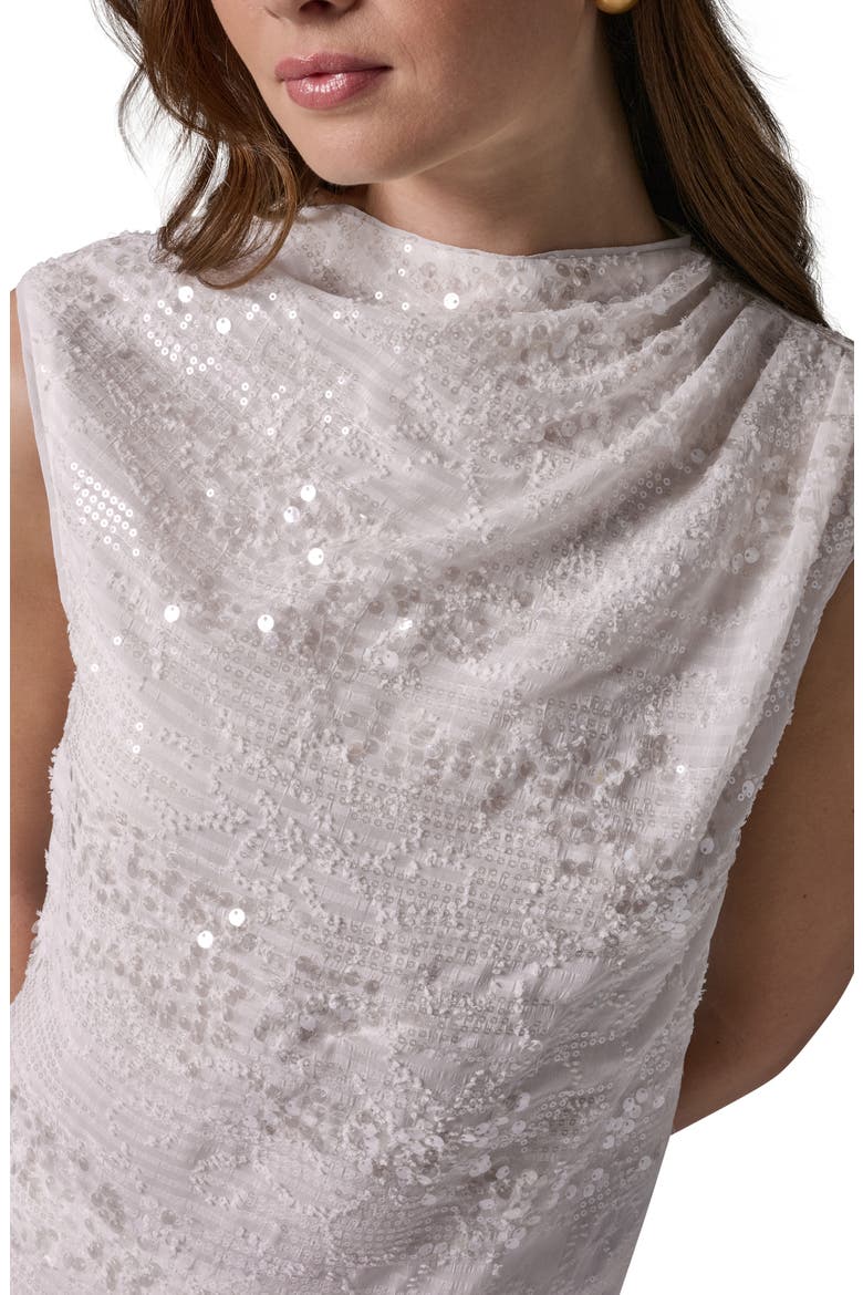 Sequin Sleeveless Top, Alternate, color, CREAM