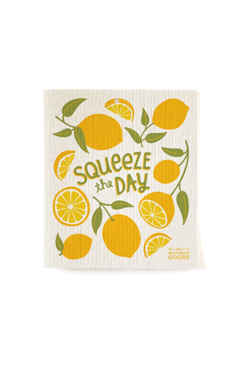 The Neighborgoods Lemon Dish Towel + Sponge Cloth Gift Set, Alternate, color, Yellow
