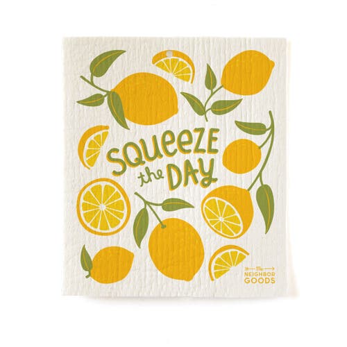 The Neighborgoods Lemon Dish Towel + Sponge Cloth Gift Set In Multi