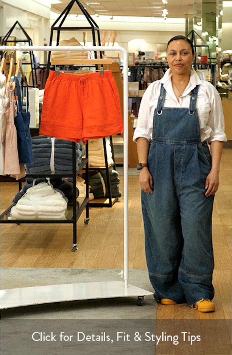 Stella Lace Inset Linen Shorts, sales video thumbnail