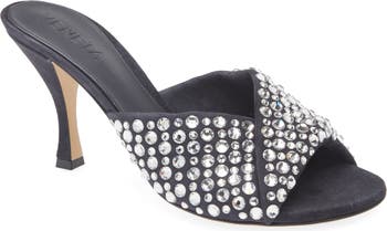 Bottega Veneta Blink Rhinestone Lambskin Suede Sandal (Women