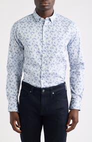 Johnston & Murphy Logan Print Button-Up Shirt