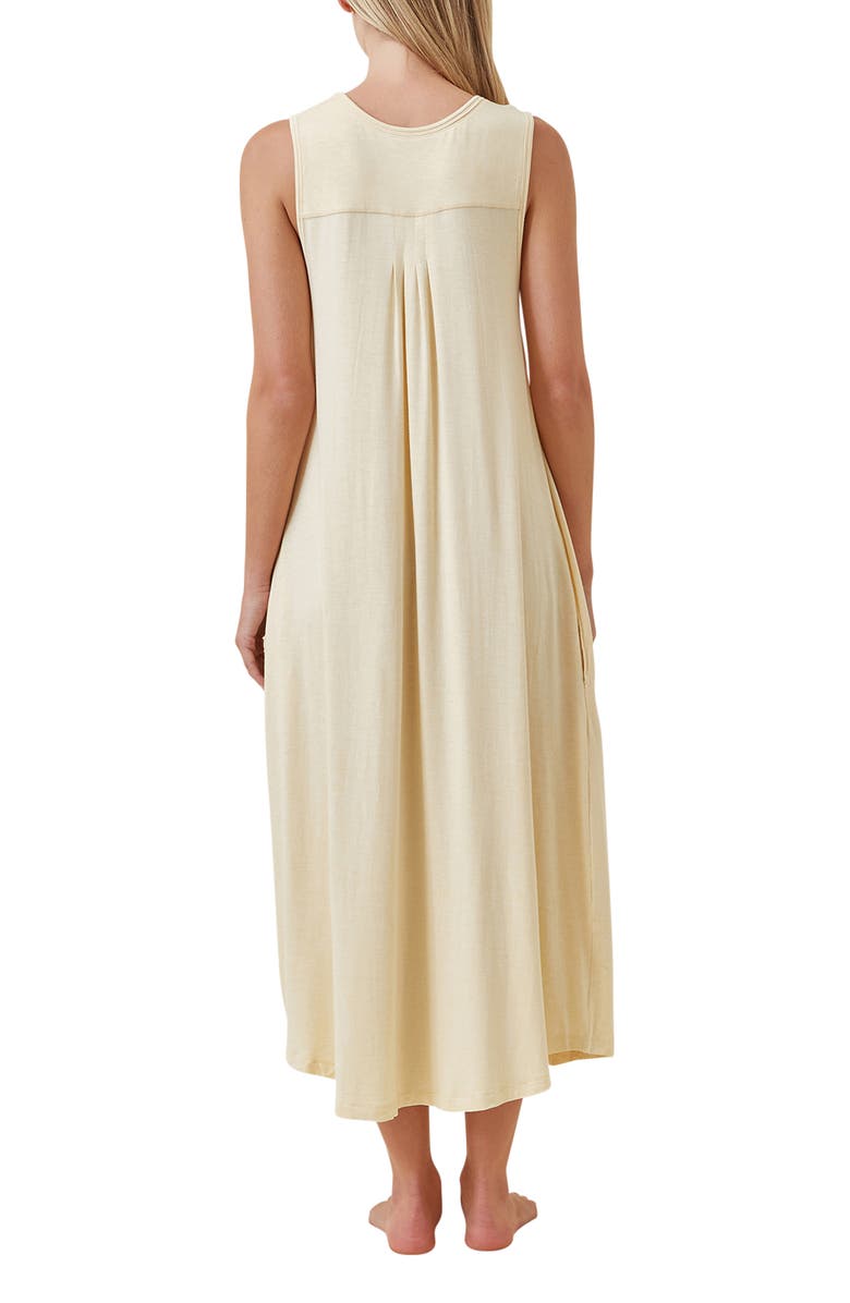 Papinelle Kate Pleated Nightgown, Alternate, color, Lemon Cream
