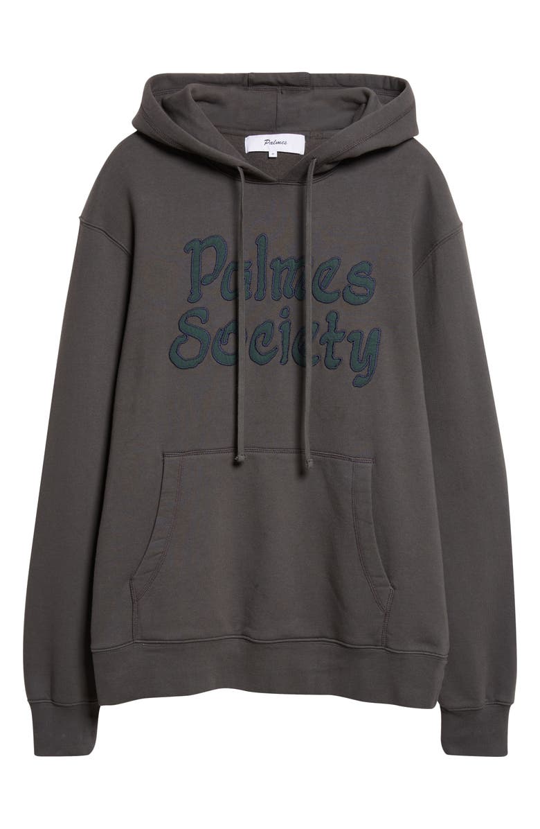 PALMES Society Logo Appliqué Hoodie, Alternate, color, Charcoal