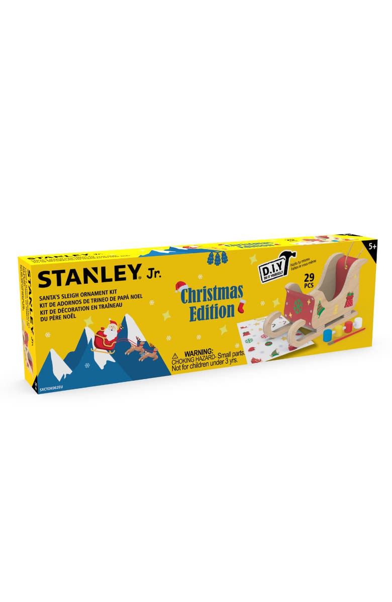 Stanley Jr. Wood Mini Santa Sleigh and Reindeer Set Christmas Ornament, Main, color, Multi Color