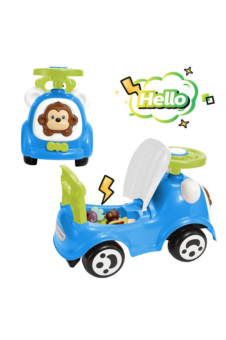 Push & Ride Racer Car Ride On, Blue, Alternate, color, Multicolored