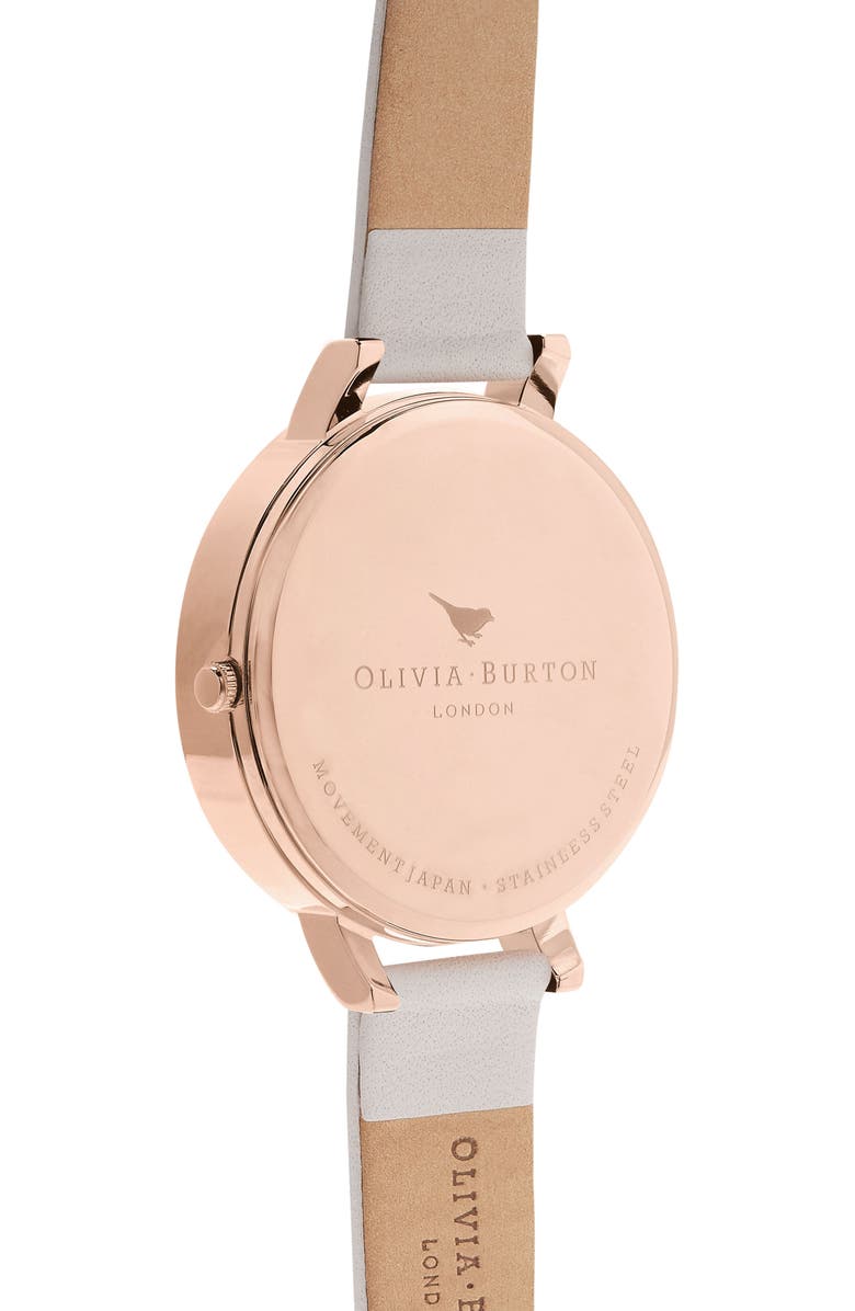 Olivia Burton Begin to Blush Leather Strap Watch, 38mm, Alternate, color, 