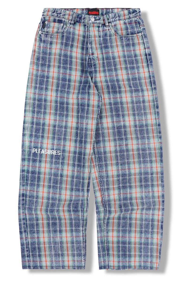 PLEASURES Formula Plaid Baggy Jeans, Alternate, color, 