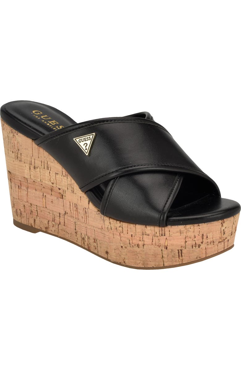 GUESS Cloys Patform Wedge Sandal, Main, color,