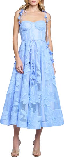 Emilia Bustier Lace Midi Cocktail Dress