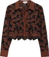 L'AGENCE Seychelle Cutwork Crop Shirt