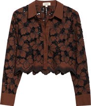 L
AGENCE Seychelle Cutwork Crop Shirt