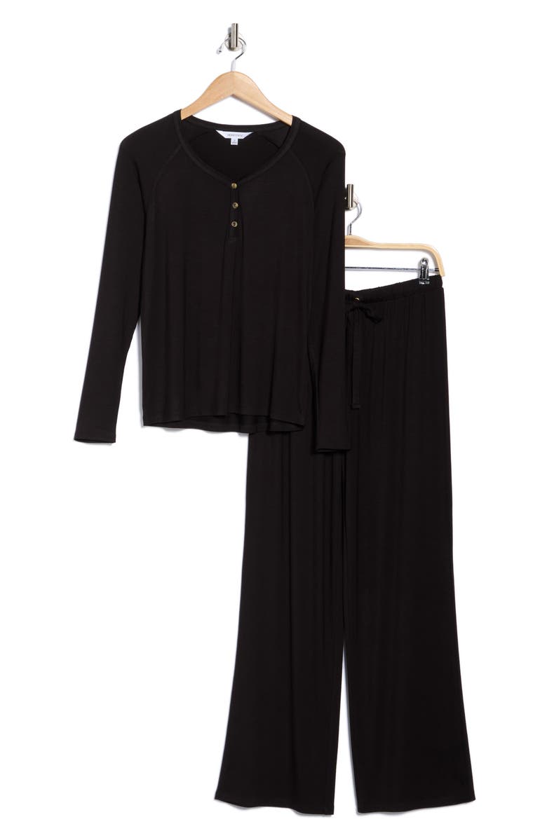 Honeydew Seeking Sleep Long Pajamas, Alternate, color, Black