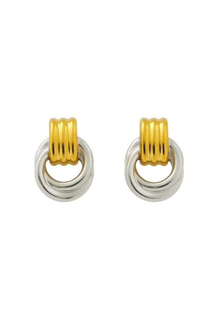 Luna Link Mixed Metal Two Tone Earrings, Main, color, Gold/ Silver