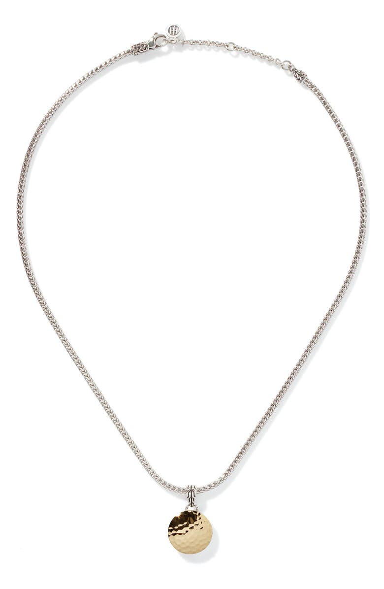 John Hardy Palu Dot Hammered Reversible Pendant Necklace, Main, color, 