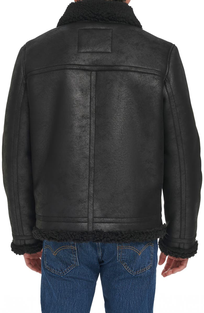 Levi's<sup>®</sup> Faux Shearling Aviator Rancher Jacket, Alternate, color, Black