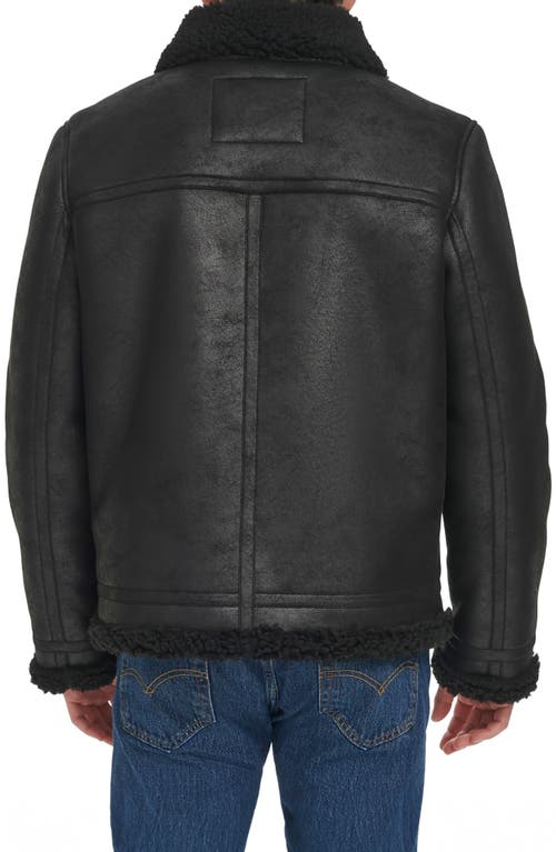 Levi's® Faux Shearling Aviator Rancher Jacket In Black