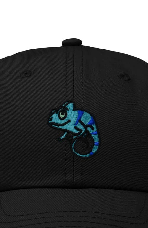 Dalix Chameleon Embroidered Dad Hat In Black