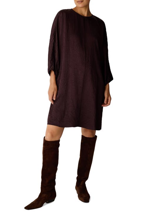 Crinkle Dolman Sleeve Shift Dress