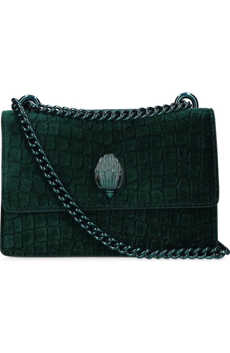 Kurt Geiger London Small Shoreditch Croc Embossed Velvet Crossbody Bag, Main, color,