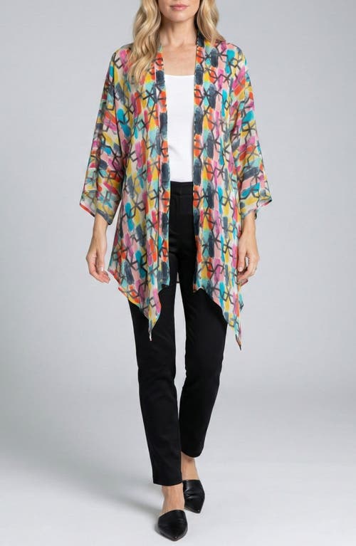 Apny Floral Open Front Jacket In Multi