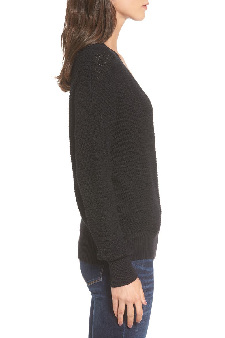Stephanie Surplice Sweater, Alternate, color, BLACK