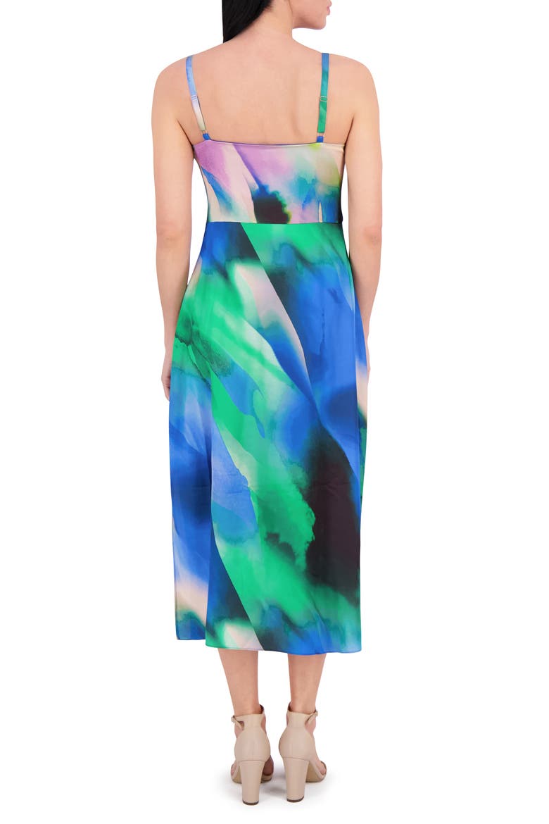 Charmeuse Midi Dress, Alternate, color, BLUE MULTI