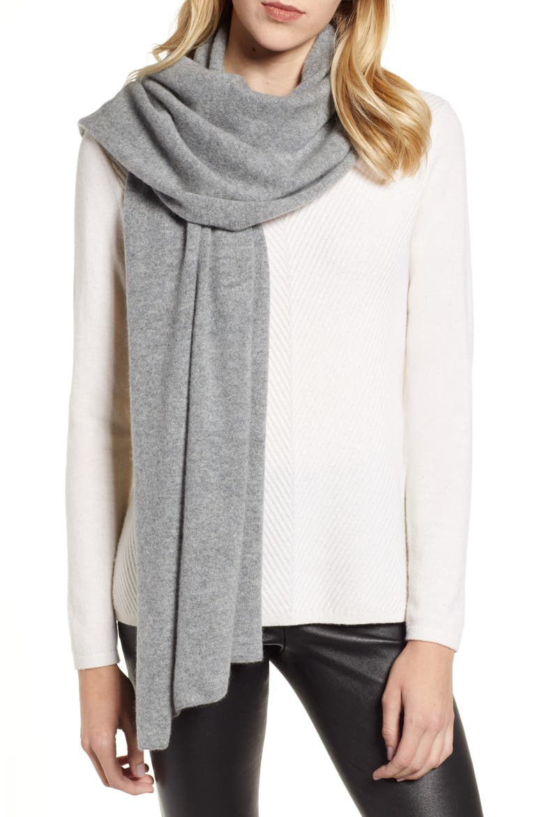 Solid Cashmere Scarf, Main, color, GREY MEDIUM HEATHER