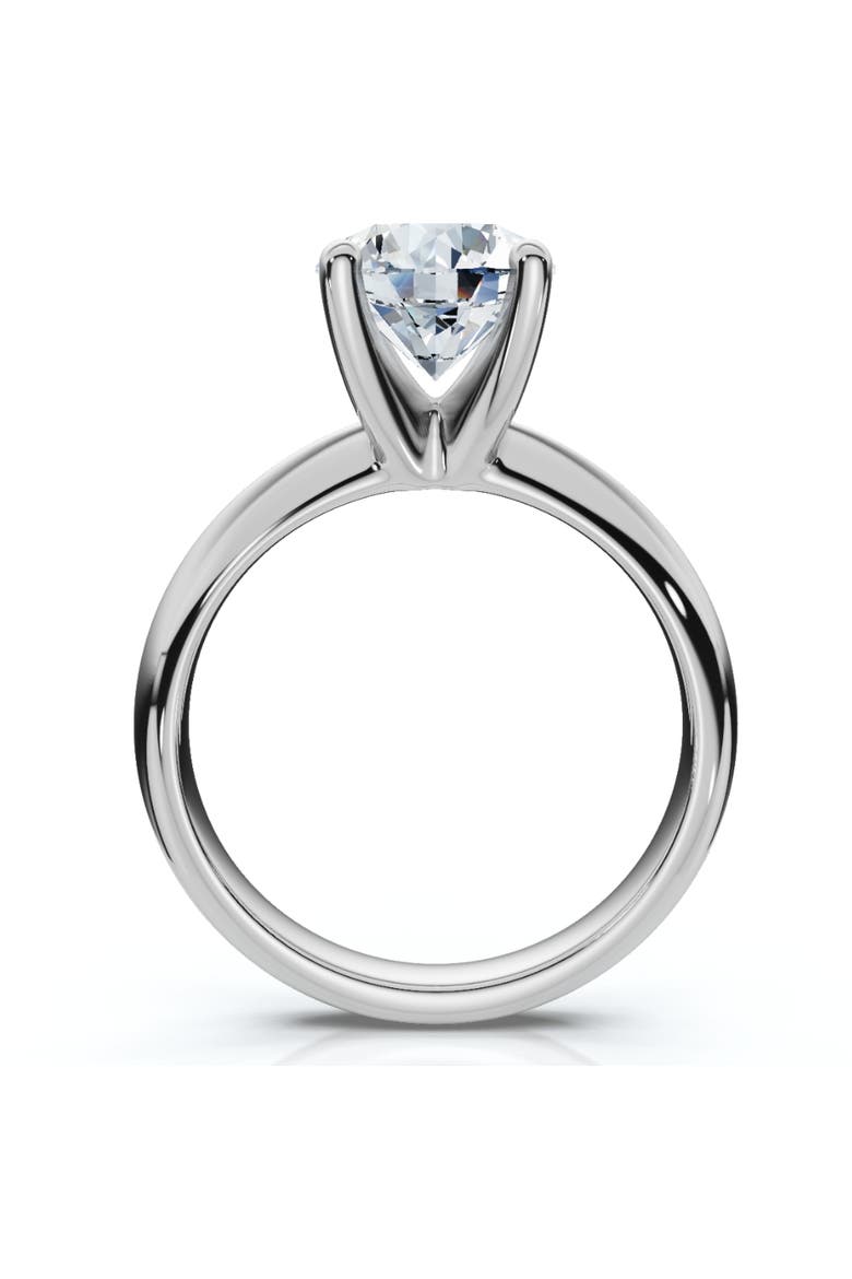 Certified 2ct Lab Grown Diamond Thin Solitaire Engagement Ring 14k Gold, Alternate, color, 14k White Gold