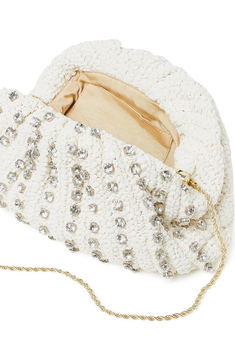 Loeffler Randall Bailey Half Moon Clutch, Alternate, color, White/ Clear