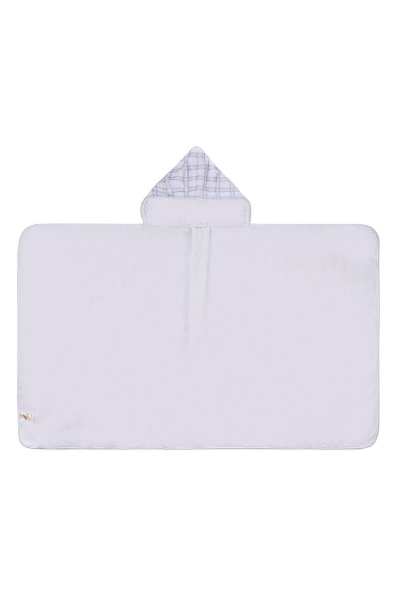 Boys Cozy Plaid Hooded Cotton-Lined Terry Towel, Main, color, White