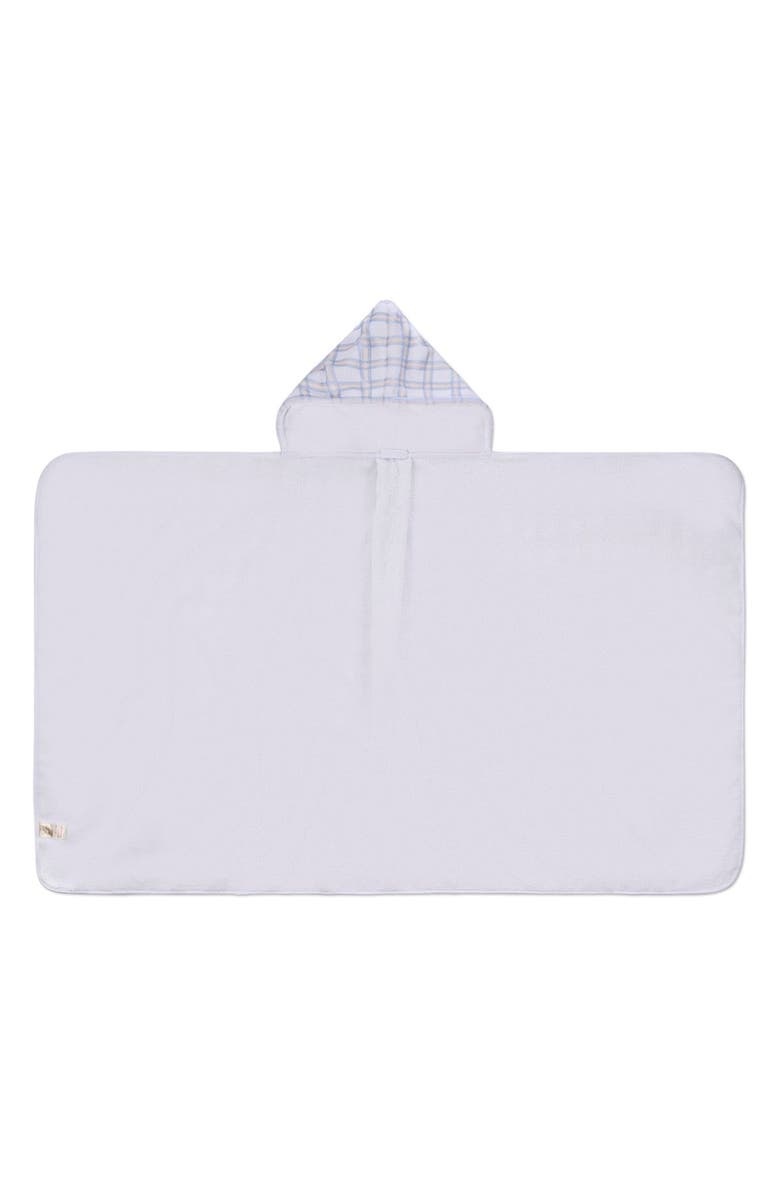 MiniMoi Boys Cozy Plaid Hooded Cotton-Lined Terry Towel, Main, color, White
