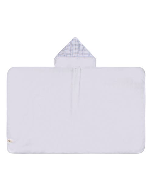 Minimoi Boys Cozy Plaid Hooded Cotton-lined Terry Towel In White