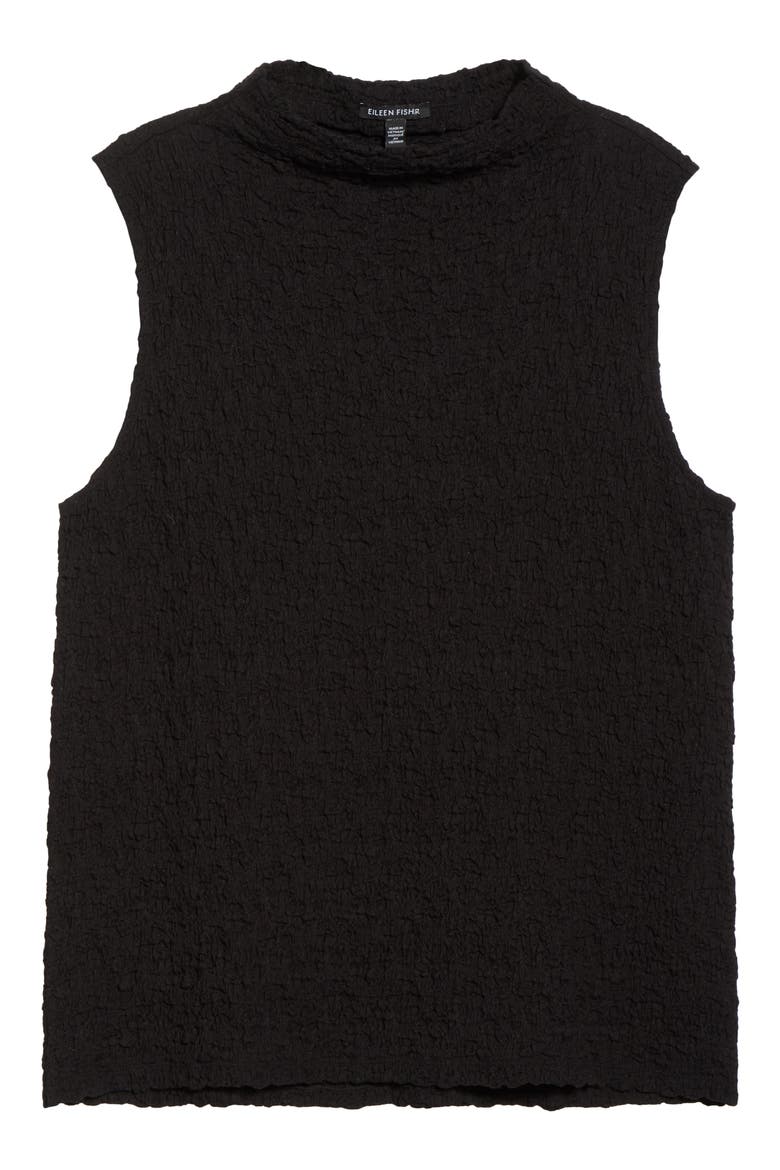 Textured Organic Cotton Blend Tank, Alternate, color, BLACK