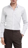 MANGO Slim Fit Stretch Poplin Button-Up Shirt