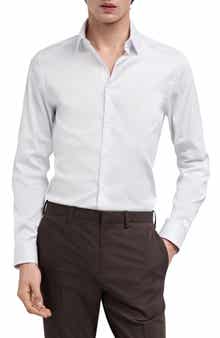 MANGO Slim Fit Stretch Poplin Button-Up Shirt