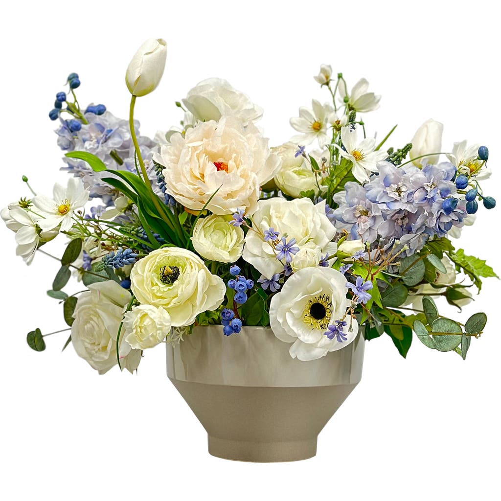 Winward Home Mixed Blue And White Floral In Tapered Bowl In Multi