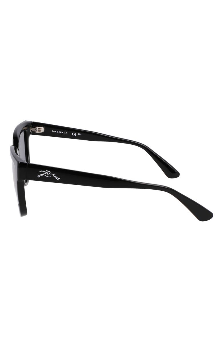 Longchamp Le Pliage 52mm Round Sunglasses, Alternate, color, Black