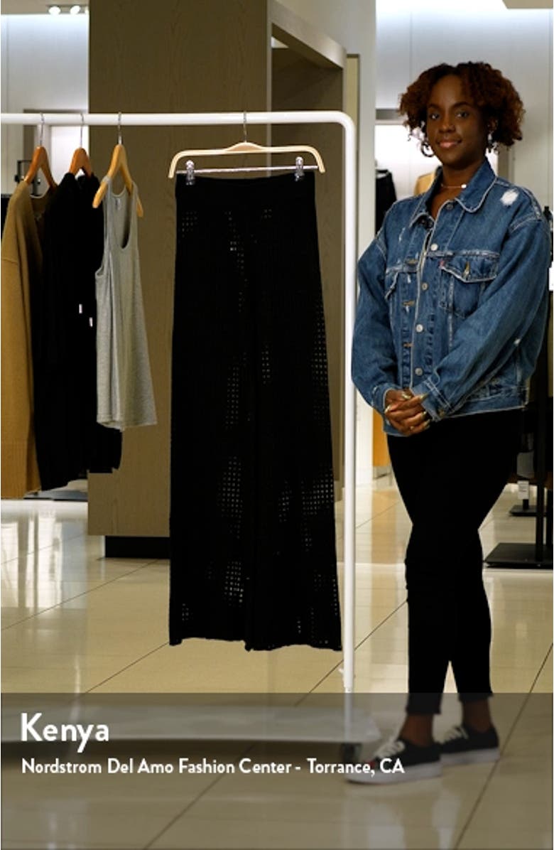 Pointelle Mesh Wide Leg Cover-Up Pants, sales video thumbnail