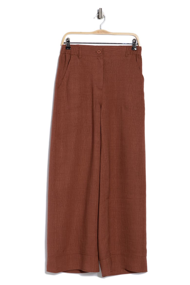 Easy Wide Leg Pants, Alternate, color, HEATHER CHESTNUT