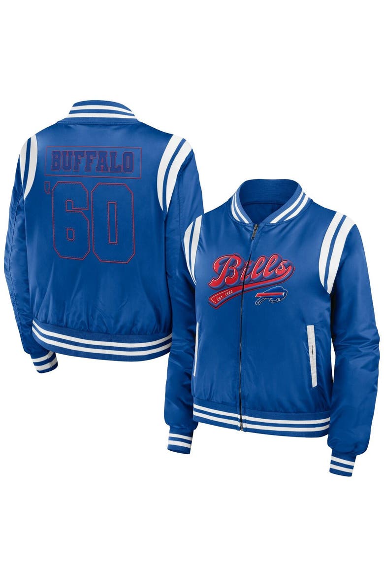 Women's WEAR by Erin Andrews Royal Buffalo Bills Bomber Full-Zip Jacket, Main, color, Royal