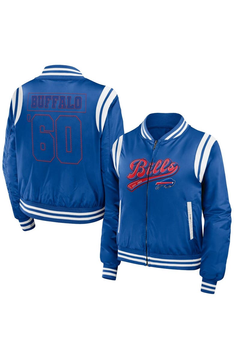 WEAR by Erin Andrews Women's WEAR by Erin Andrews Royal Buffalo Bills Bomber Full-Zip Jacket, Main, color, Royal