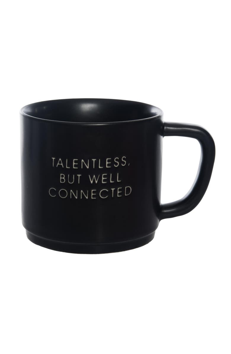 Totalee Gift Talentless, But Well Connected Mug Ceramic Black, Main, color, Black