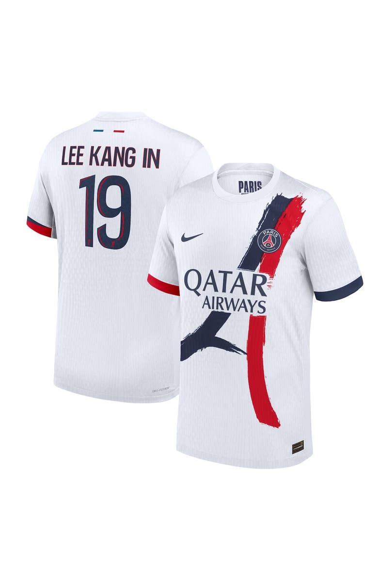 Nike Men's Nike Lee Kang In White Paris Saint-Germain 2024/25 Away Replica Player Jersey, Main, color, 