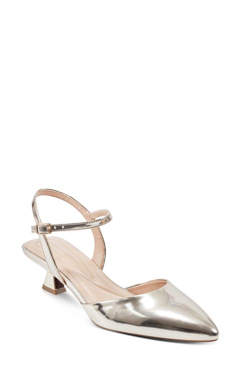 Halyn Ankle Strap Kitten Heel Pump (Women)