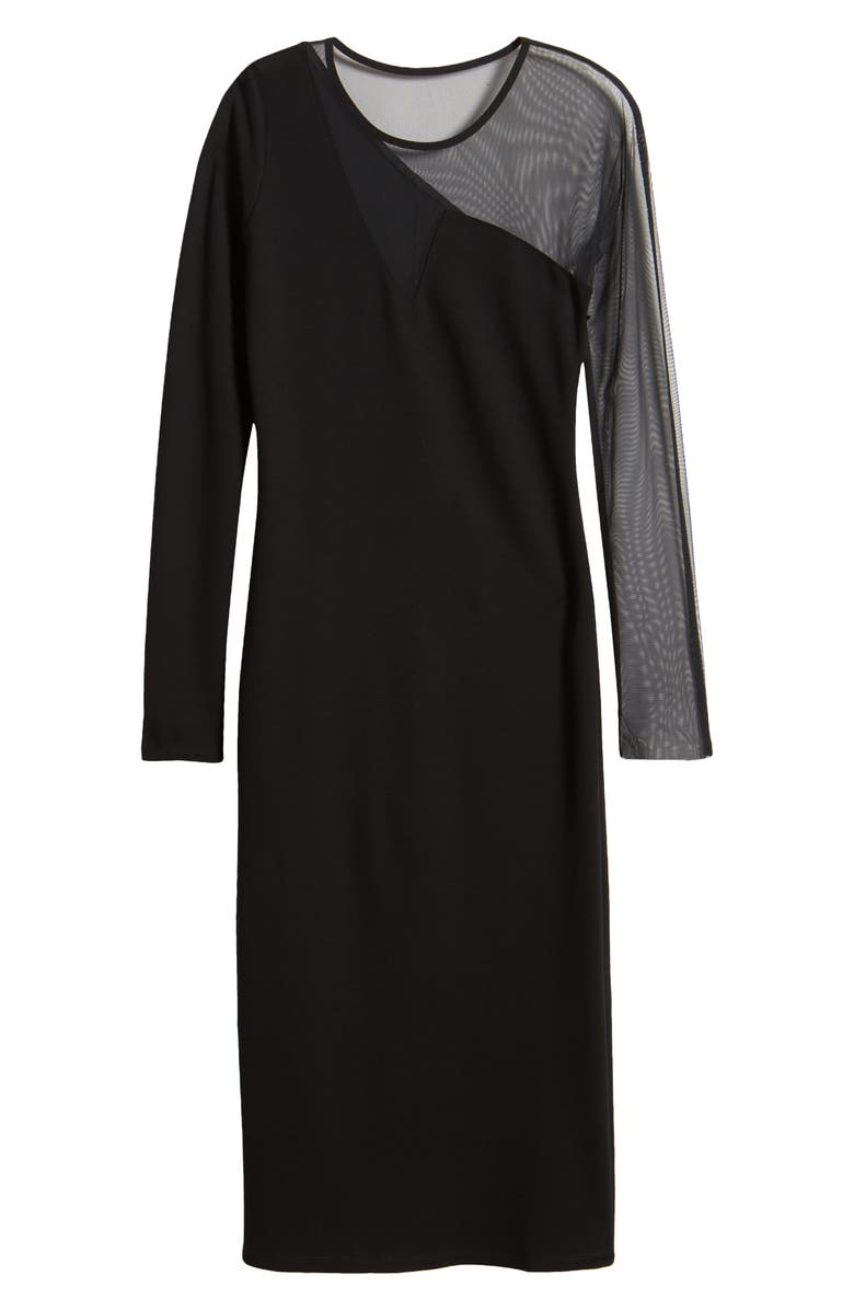 Marcella Nolita Sheer Long Sleeve Midi Dress, Alternate, color,