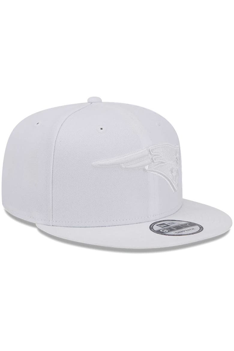 Men's New Era New England Patriots Main White on White 9FIFTY Snapback Hat, Alternate, color, White