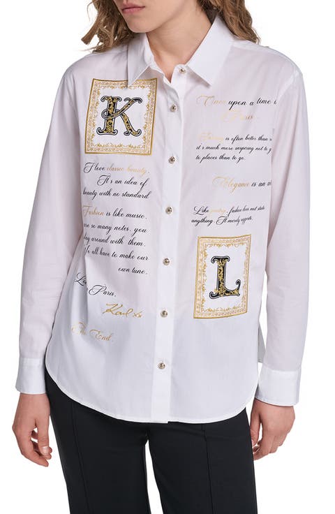 Graphic Cotton Button Up Shirt