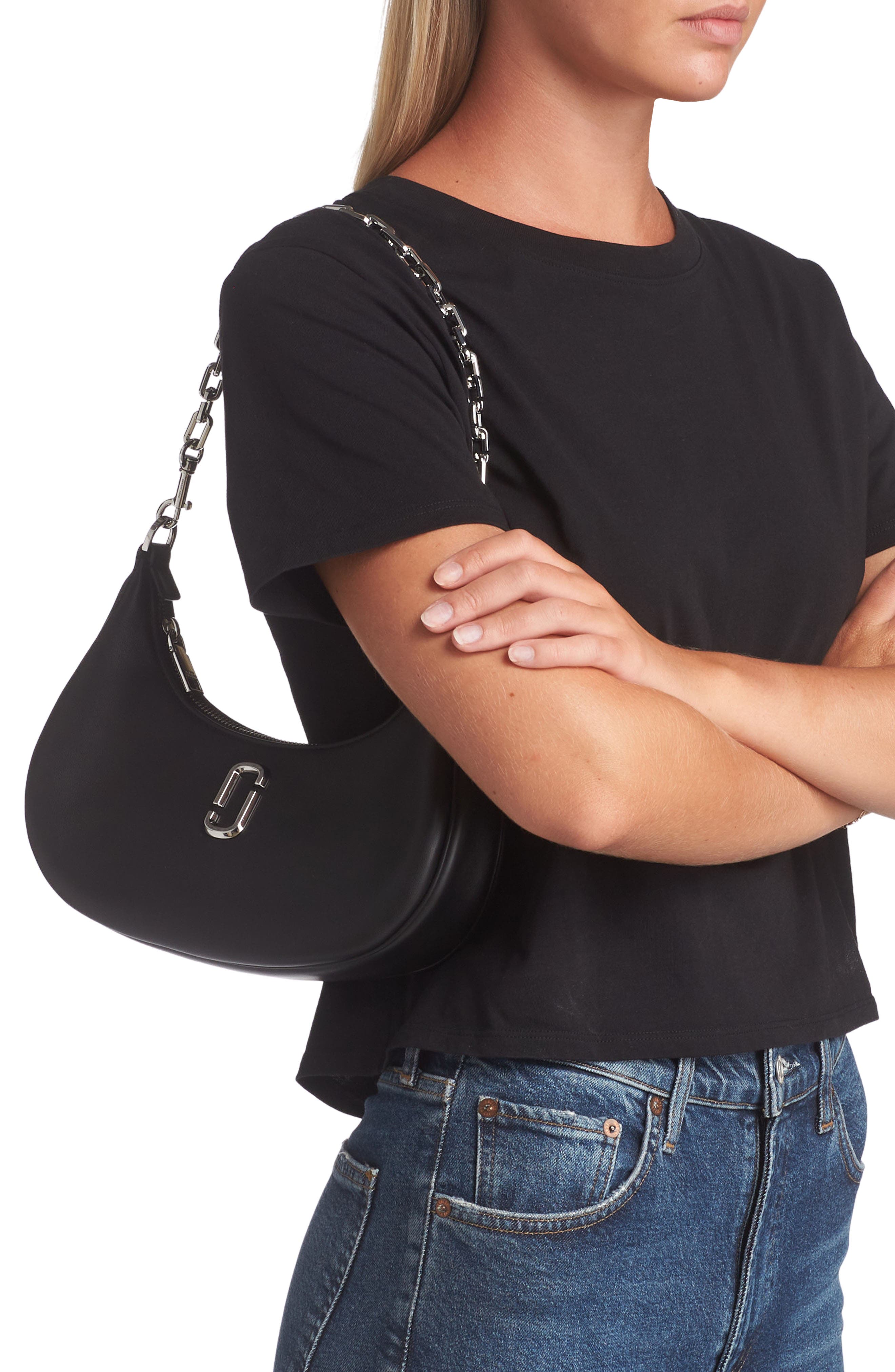 Marc Jacobs The J Marc Curve Leather Shoulder Bag, Alternate, color, 